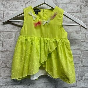 KENNETH Cole Reaction yellow bow detail dress girls 2T NWT 100% cotton cute